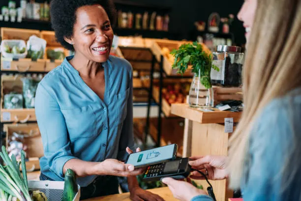 A supermarket checkout during service